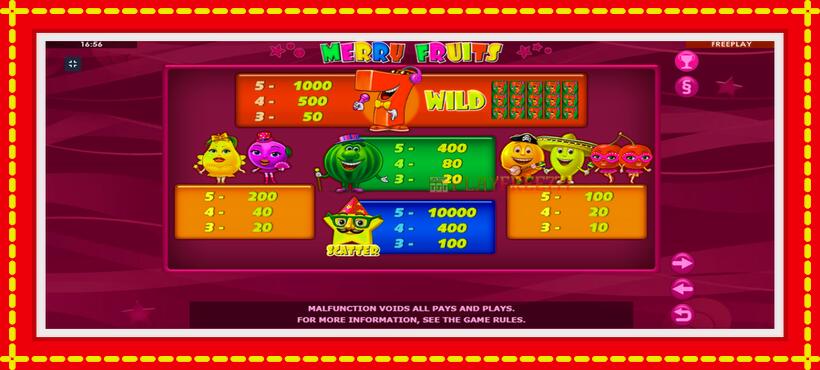 Slot machine Merry Fruits with access to free game online, picture 8