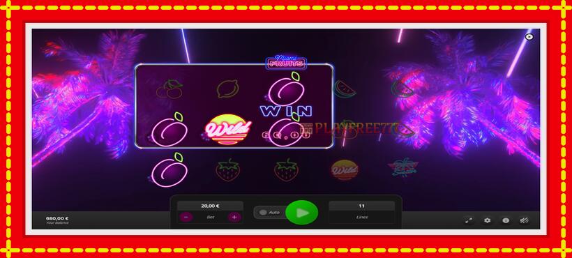 Slot machine Miami Fruits with access to free game online, picture 3