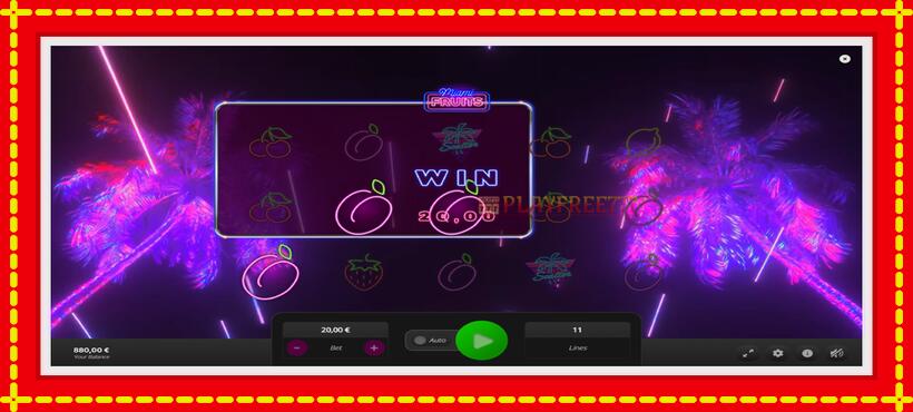 Slot machine Miami Fruits with access to free game online, picture 5