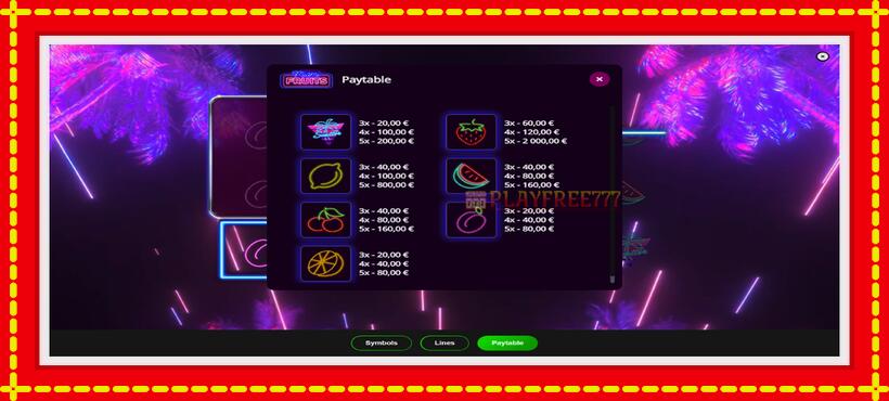 Slot machine Miami Fruits with access to free game online, picture 6