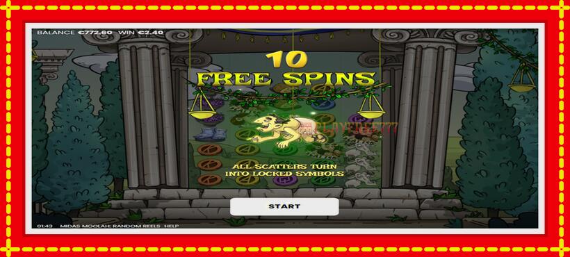 Slot machine Midas Moolah Random Reels with access to free game online, picture 4