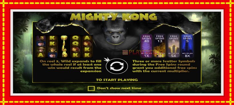 Slot machine Mighty Kong with access to free game online, picture 1