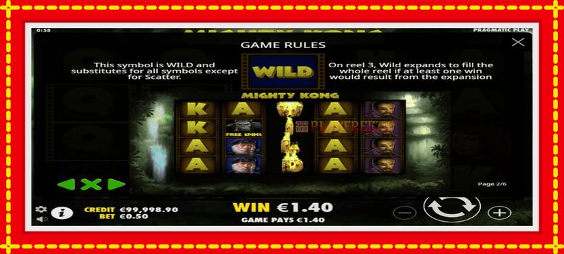 Slot machine Mighty Kong with access to free game online, picture 4