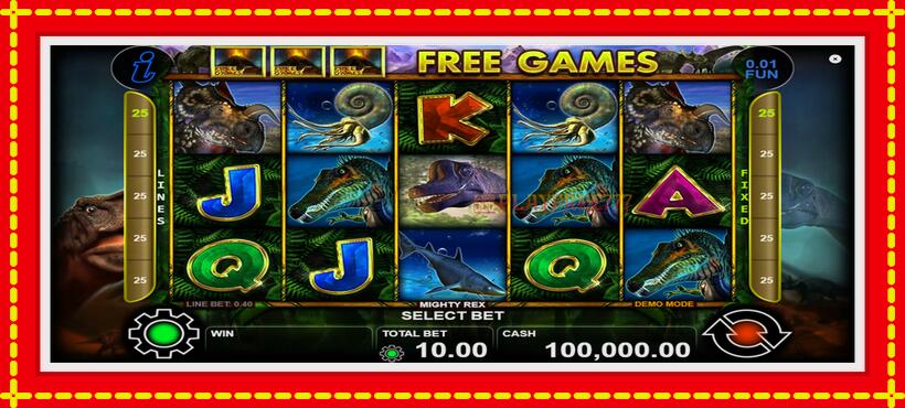 Slot machine Mighty Rex with access to free game online, picture 1