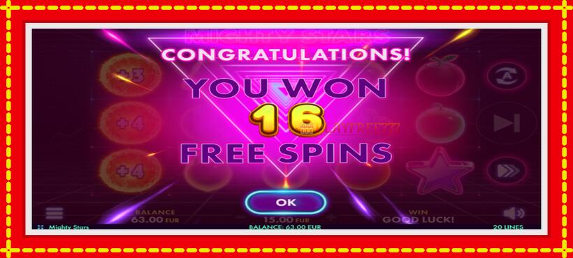 Slot machine Mighty Stars with access to free game online, picture 4