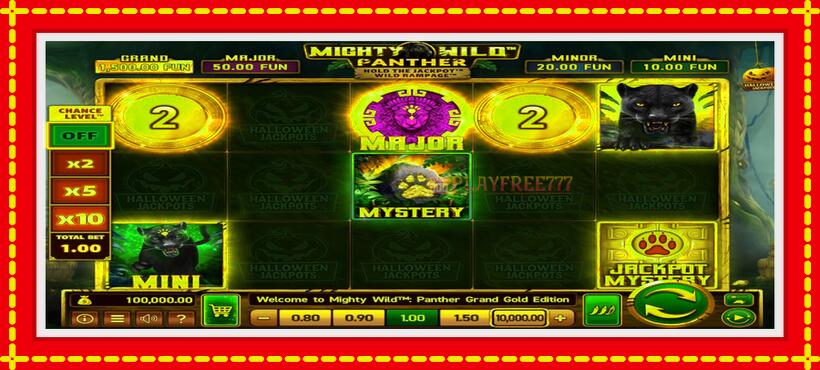 Slot machine Mighty Wild: Panther Grand Gold Edition Halloween Jackpots with access to free game online, picture 1