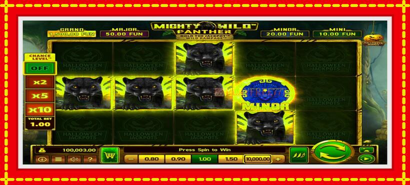 Slot machine Mighty Wild: Panther Grand Gold Edition Halloween Jackpots with access to free game online, picture 2