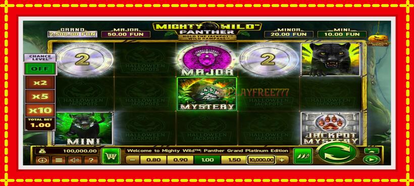 Slot machine Mighty Wild: Panther Grand Platinum Edition Halloween Jackpots with access to free game online, picture 1