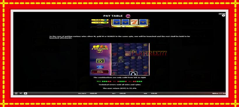 Slot machine Million 777 Bells with access to free game online, picture 7