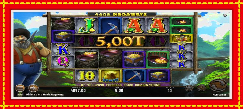 Slot machine Miniera dOro Mania Megaways with access to free game online, picture 4