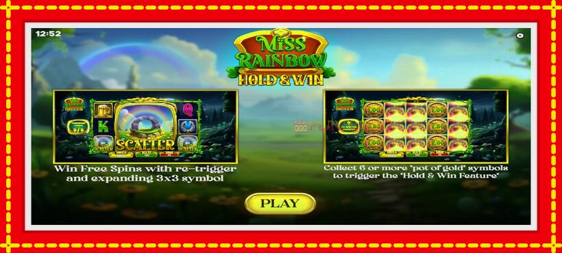 Slot machine Miss Rainbow: Hold & Win with access to free game online, picture 1