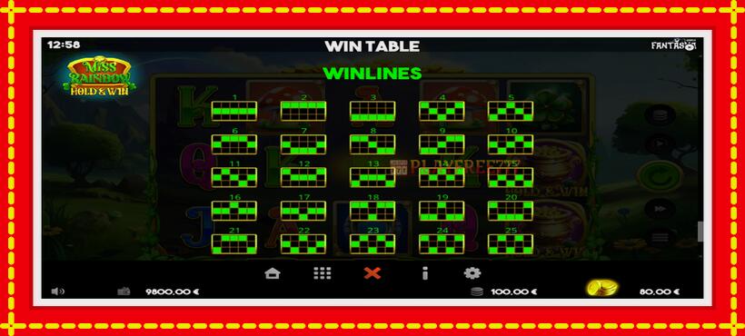 Slot machine Miss Rainbow: Hold & Win with access to free game online, picture 7