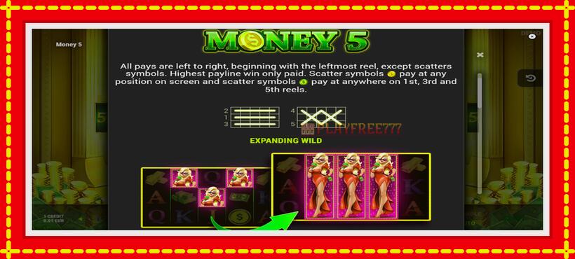 Slot machine Money 5 with access to free game online, picture 5