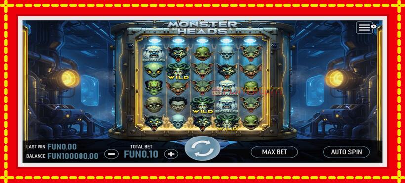 Slot machine Monster Heads with access to free game online, picture 1