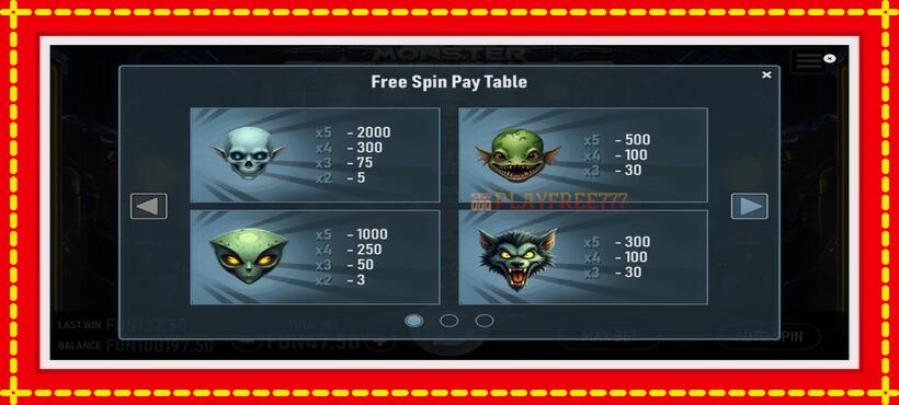 Slot machine Monster Heads with access to free game online, picture 5