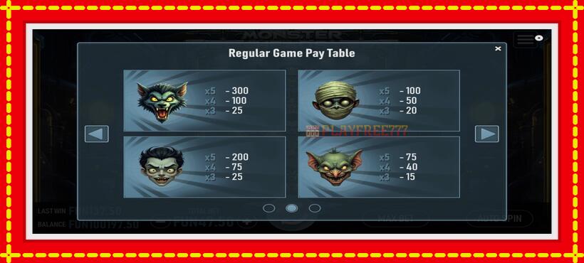 Slot machine Monster Heads with access to free game online, picture 6