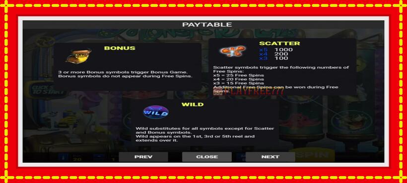 Slot machine Monster Lab with access to free game online, picture 4