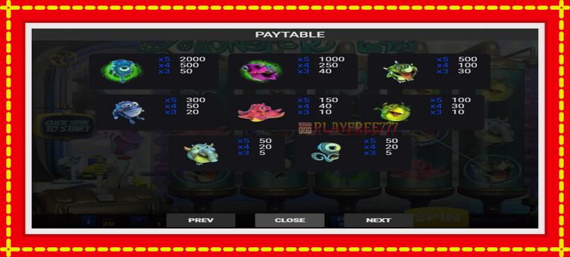 Slot machine Monster Lab with access to free game online, picture 5