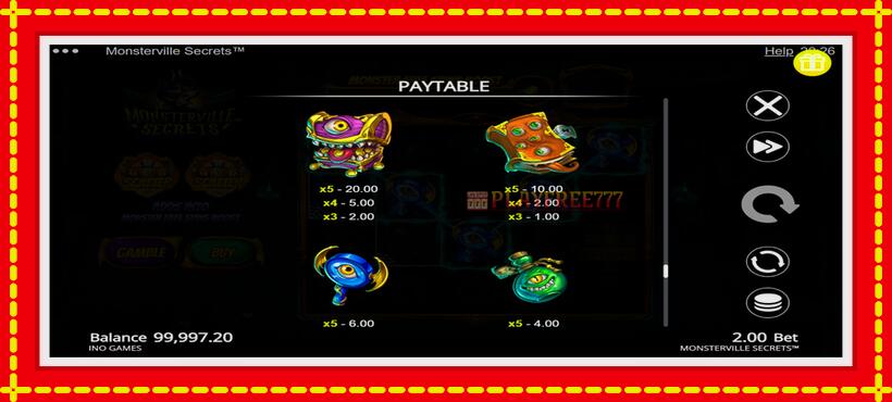 Slot machine Monsterville Secrets with access to free game online, picture 6