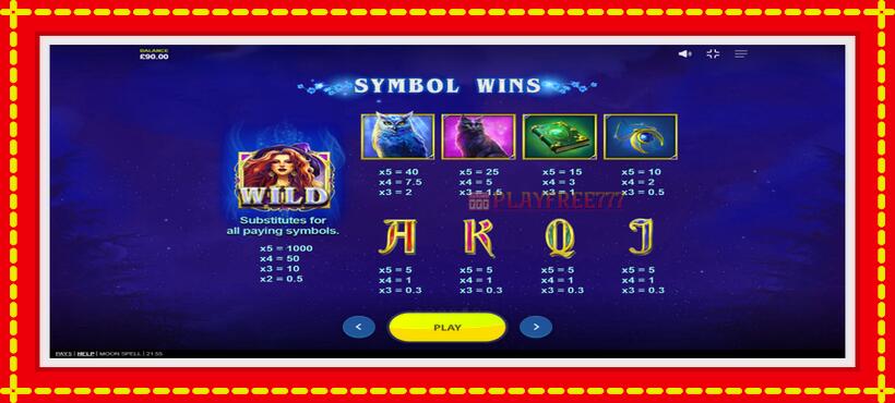 Slot machine Moon Spell with access to free game online, picture 6