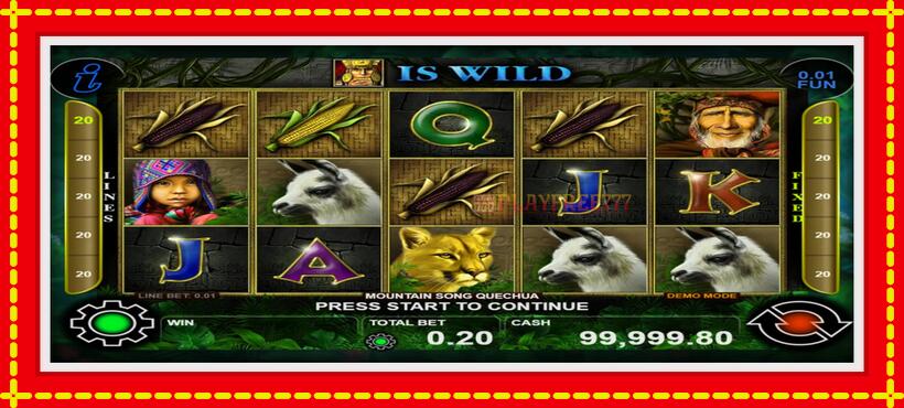 Slot machine Mountain Song Quechua with access to free game online, picture 1