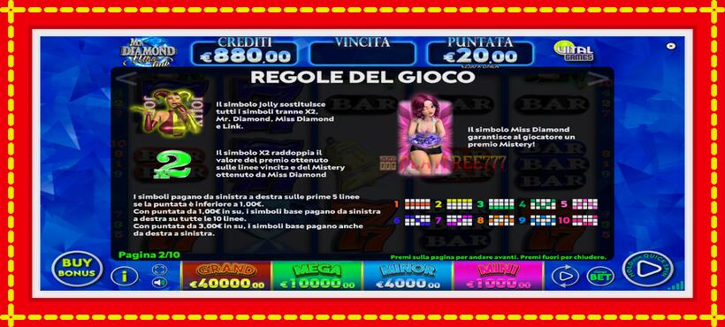 Slot machine Mr. Diamond Ultra Link with access to free game online, picture 6