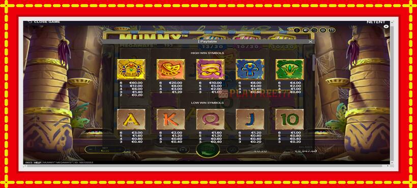 Slot machine Mummy Megaways with access to free game online, picture 6