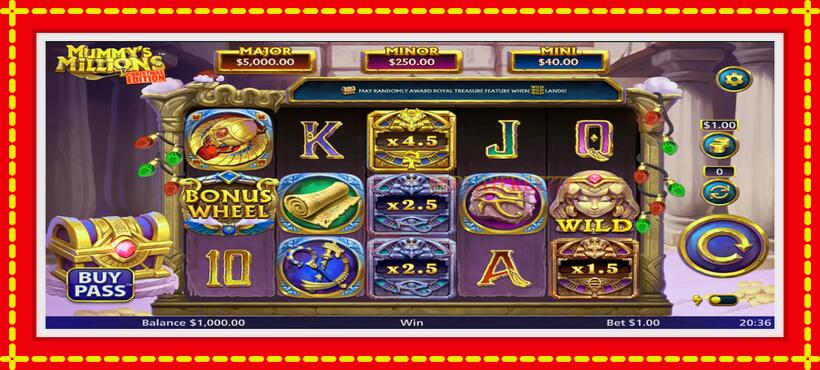 Slot machine Mummys Millions with access to free game online, picture 1