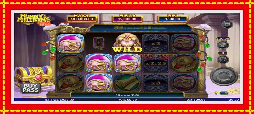 Slot machine Mummys Millions with access to free game online, picture 2