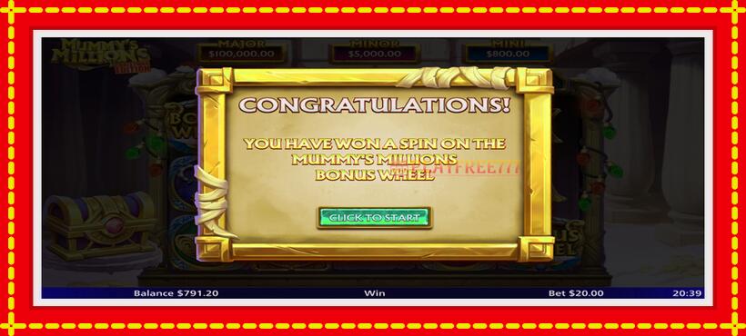 Slot machine Mummys Millions with access to free game online, picture 3