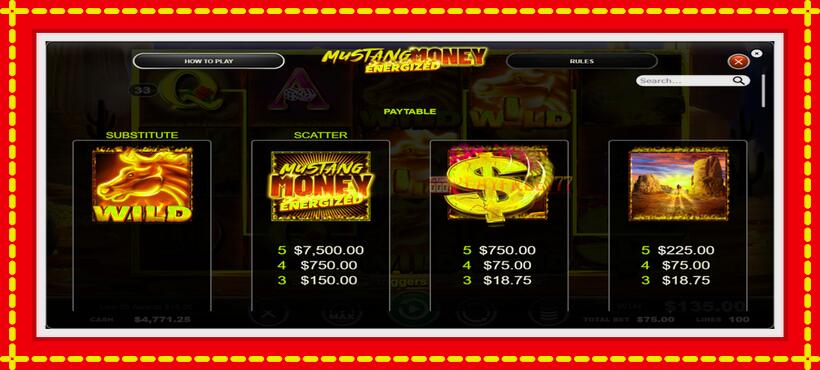 Slot machine Mustang Money Energized with access to free game online, picture 5