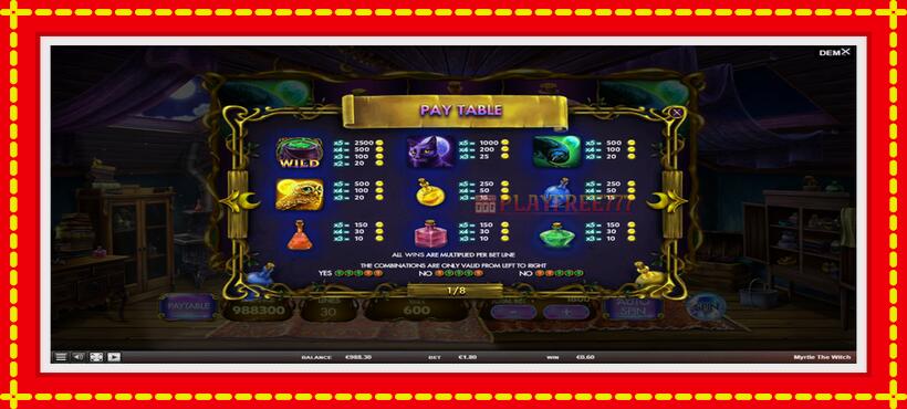 Slot machine Myrtle the Witch with access to free game online, picture 5