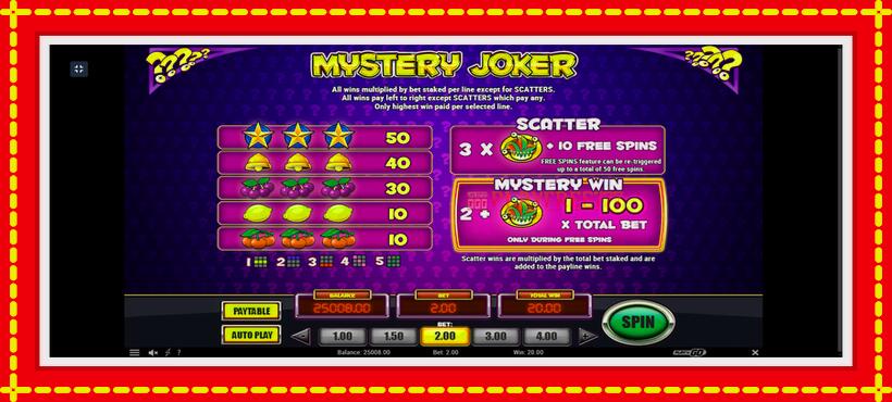 Slot machine Mystery Joker with access to free game online, picture 7