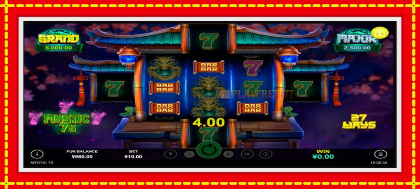 Slot machine Mystic 7s with access to free game online, picture 2