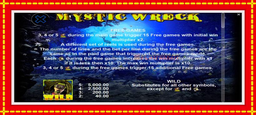 Slot machine Mystic Wreck with access to free game online, picture 6