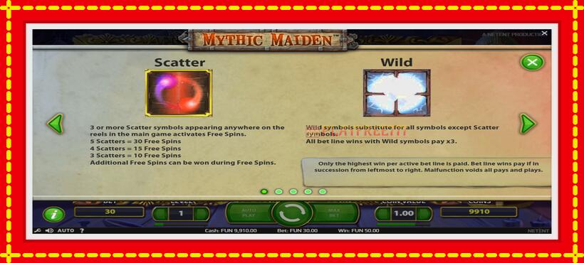 Slot machine Mythic Maiden with access to free game online, picture 5