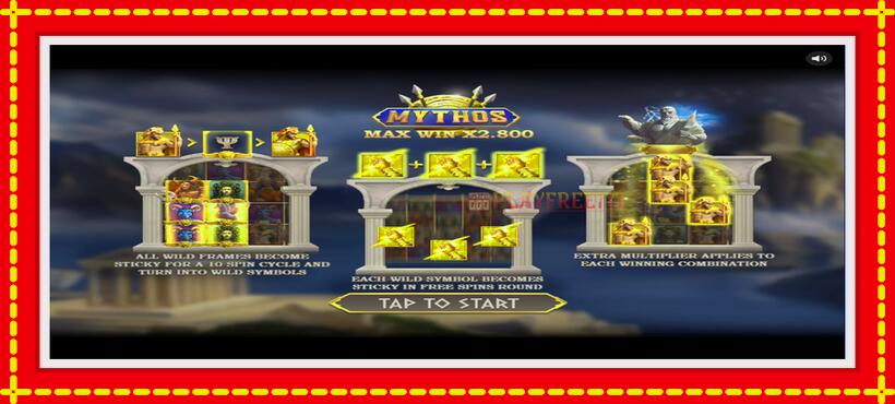 Slot machine Mythos with access to free game online, picture 1