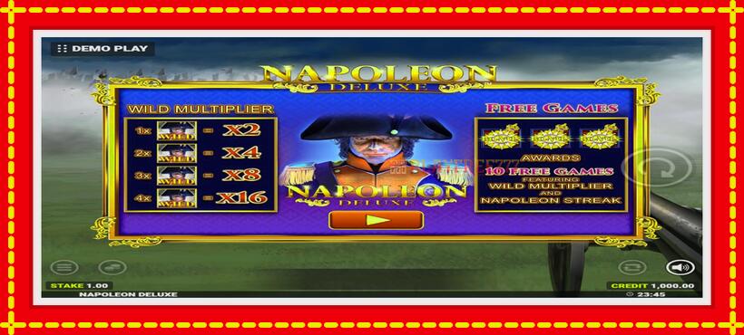 Slot machine Napoleon Deluxe with access to free game online, picture 1