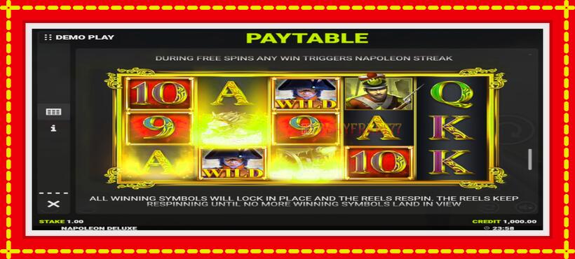 Slot machine Napoleon Deluxe with access to free game online, picture 6