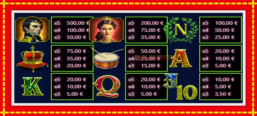 Slot machine Napoleons Campaigns with access to free game online, picture 6