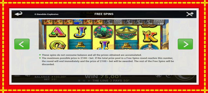 Slot machine O Bandido Explosivo with access to free game online, picture 7