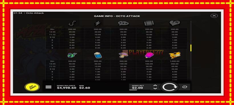 Slot machine Octo Attack with access to free game online, picture 6