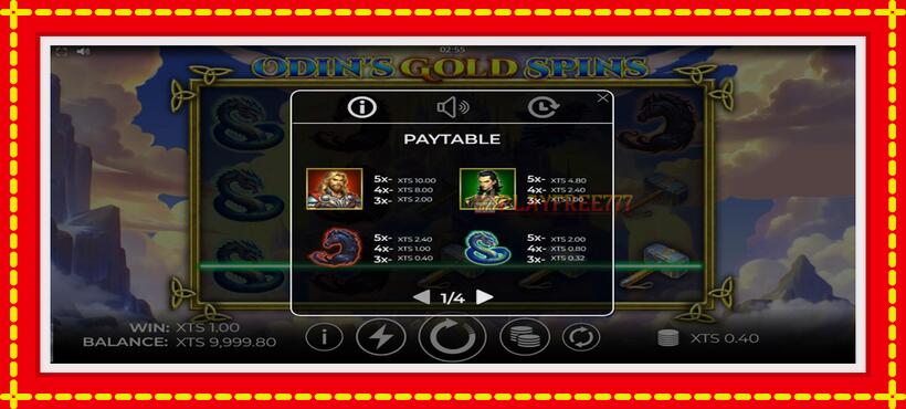 Slot machine Odins Gold Spins with access to free game online, picture 4