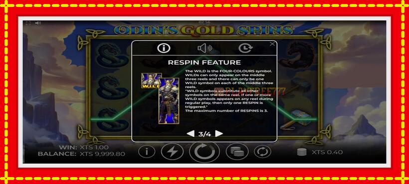 Slot machine Odins Gold Spins with access to free game online, picture 5