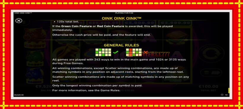 Slot machine Oink Oink Oink with access to free game online, picture 7