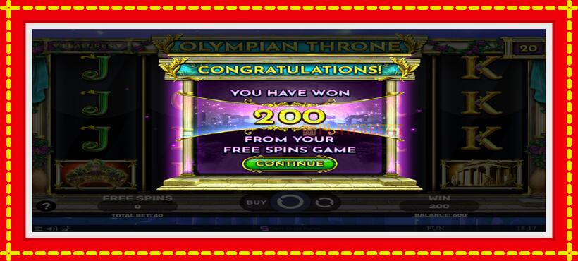 Slot machine Olympian Throne with access to free game online, picture 3