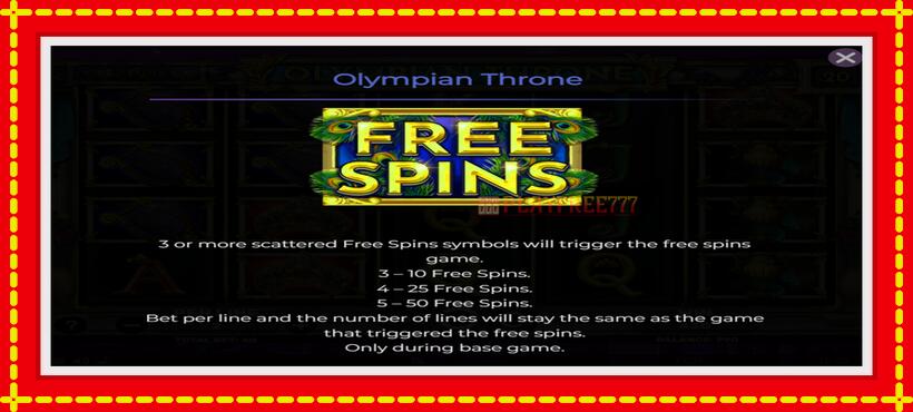 Slot machine Olympian Throne with access to free game online, picture 5