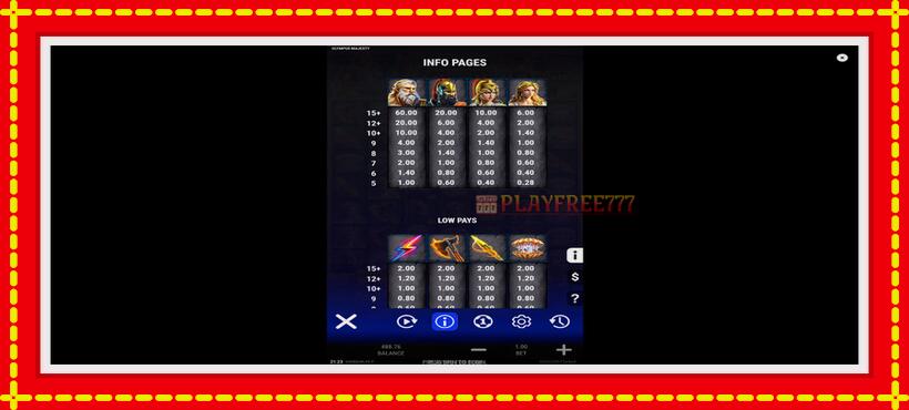 Slot machine Olympus Majesty with access to free game online, picture 6