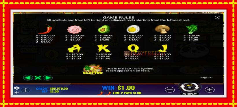 Slot machine Oodles of Noodles with access to free game online, picture 4