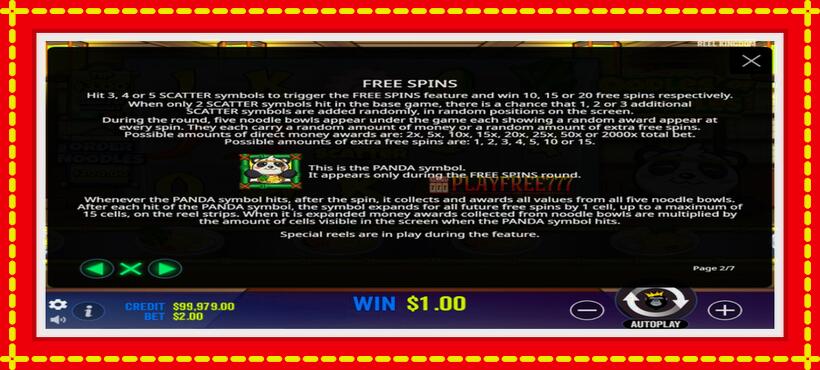 Slot machine Oodles of Noodles with access to free game online, picture 5